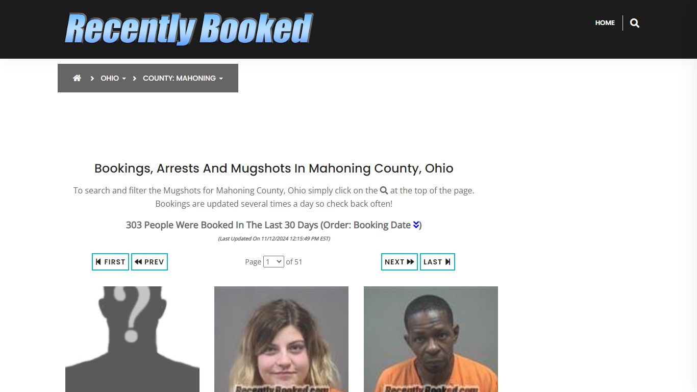 Bookings, Arrests and Mugshots in Mahoning County, Ohio - Recently Booked